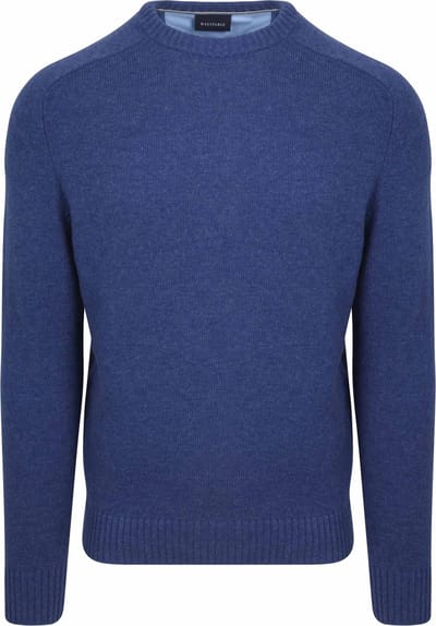 Suitable Lamswol Trui Ronde Hals Royal Blauw - Maat XL - Heren - Pullover - Sweater
