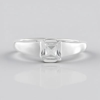 Cavill - Zilveren ring - 925 Sterling zilver - 0,72 ct Cambodjaanse princess zirkoon - Tijdloos minimalistisch ontwerp - Ring 21x19 mm