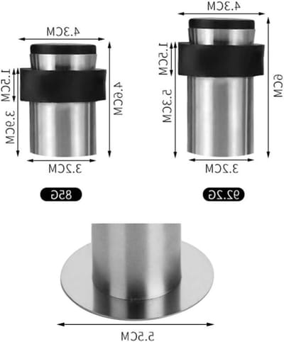 Deurstoppers - Vloerhouders - Deuren Openhouden - Met Rubberen Bumper - 46mm - Zwart