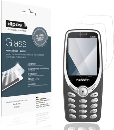 dipos – 2x Pantserfolie geschikt voor Karbonn K338n | 9H Screenprotector