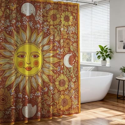Dailygoods- Douchegordijn Waterdicht - Douchegordijnset met Haken - Douchegordijn 72x72 inch - Zacht Polyester - Machinewasbaar - Duurzaam Materiaal - Badkamer Gordijn