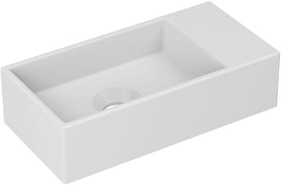 INK - Fontein Porselein Rechts Zonder Kraangat - 360x180x90 mm - Mat Wit