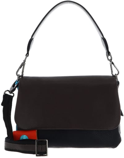 Gabs Leren schoudertas Angelica TG Multi Flat Bag Quercia + Nero + Zinco veelkleurig