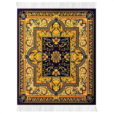 Techidna - Perzisch Tapijt Muismat - 25x18 cm - Anti-Slip Rubber Onderkant - Zwart, Goud, Bruin