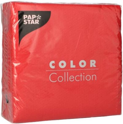 100 x Papieren tafel servetten 33cm 1 Laag Ecolabel Rood Milieuvriendelijk biologisch gerecyclede bbq | picknick | feest |