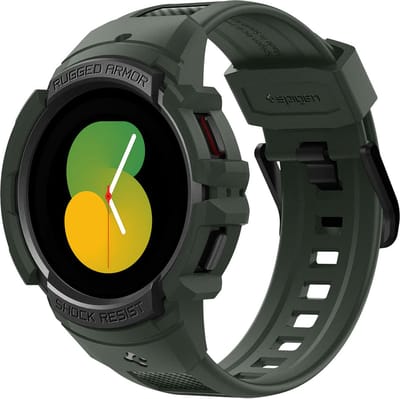 Spigen Rugged Armor Pro Samsung Galaxy Watch 4 44MM Case Bandje Groen