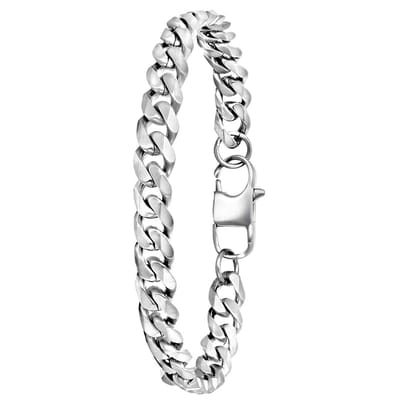 Lucardi Jongens - Armband met plating - Cadeau - Staal - Zilverkleurig