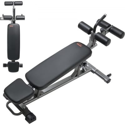VEVOR Sit Up Bench Buikspierbank 4-niveaus Hoogteverstelbaar (1630 x 620 x 1055 cm) Rugtrainer (draagvermogen 454 kg) voor thuistraining in de sportschool Krachttraining Volledige lichaamsspiertraining