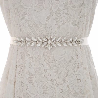 Bruidsriem | Riem | Ceintuur Dames | Bruiloft Accessoires | Rhinestone | Diamant Riem | Zilver