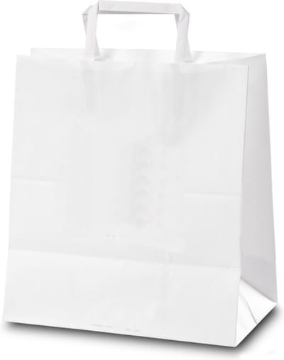 Papieren Draagtassen - 44 x 14 x 50 cm - Wit - 150 stuks