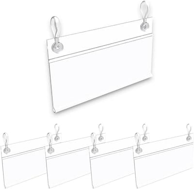Draadplank Labelhouders 100 Stuks - Dubbele Gesp - Kunststof Hangtag voor Supermarkt en Magazijn