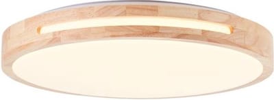 Brillant | Woodbury LED plafondlamp 39cm licht hout/wit | 1x LED geïntegreerd, 24W LED geïntegreerd, (2100lm, 2800K)