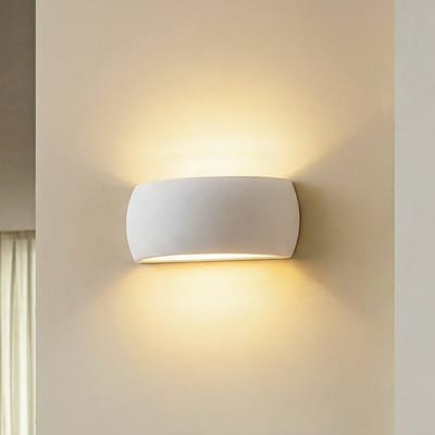 SOLLUX LIGHTING Wandlamp Curve up/down van wit keramiek