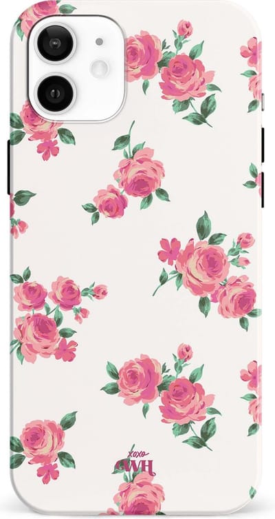 xoxo Wildhearts siliconen hoesje geschikt voor iPhone 11 hoesje - Dream Rose - Kwalitatieve backcover - TPU materiaal - Hoesje met rozen - Roses - Wit / Creme