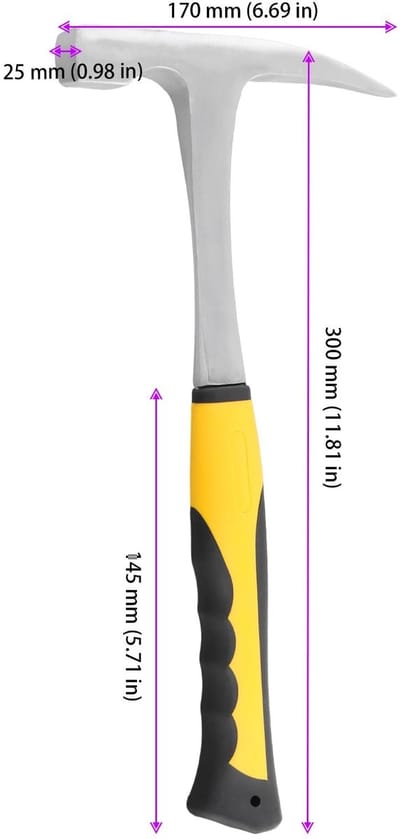 Dailygoods- Steenhouwhamer 850 ml - Puntige Hamer - Antislip Handvat - Geologische Hamer - Buitenmijnbouw - Schokbestendig Design