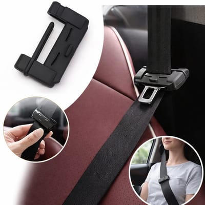 Cheaperito Gordelversteller 2 Stuks - Gordel Spanner Auto - Siliconen - Zwart