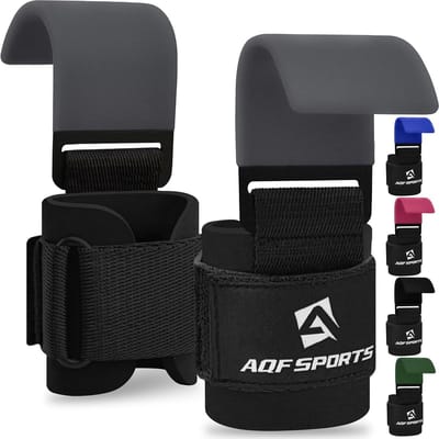 Gewichthefhaken met Rubberen Coating voor Powerlifting, Deadlifts en Pull-ups - Polssteun met Neopreen Padding