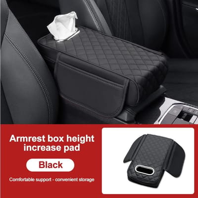 Auto middenconsole armsteun kussen dikker armsteun box pad zij verlengkussen met bekerhouder tissue box organizer tas universele armsteun hoes Type E