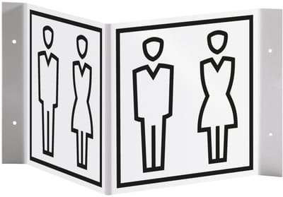 Gezamenlijk toilet panorama bord - kunststof - 300 x 150 mm