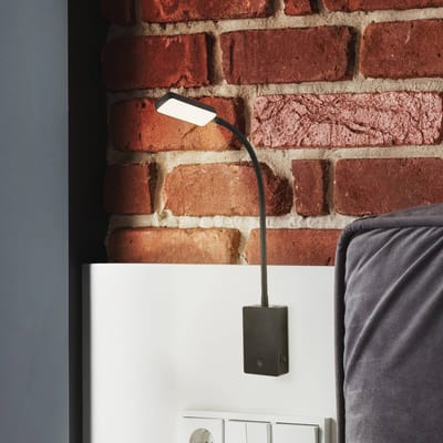 BRILONER Cielo – Wandlamp oplaadbaar – led bettlamp – leeslamp – dimbaar & touch – zonder stroomaansluiting – acculamp – 2W – zwart