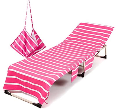 Strandstoel Cover Microfiber met Opbergzakken voor Tuin en Zwembad