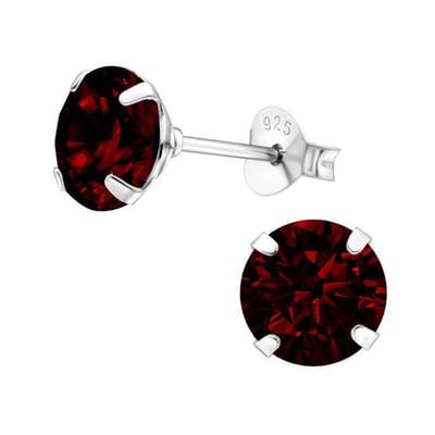 Aramat Jewels | Oorbellen | Ronde Kristal Oorbellen zilver | Transparant | |7mm | Zilver | Kinderen, Volwassenen | Verkleurd niet