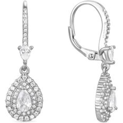 Luxent Sterling Zilver 925 Oorbellen met Gerhodineerd Briljant Zirkonia - Shiyi