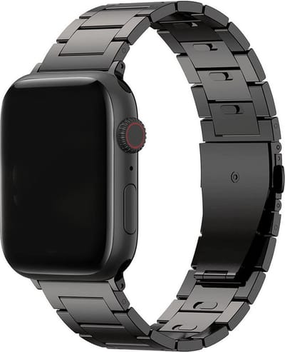 By Qubix - Geschikt voor Apple Watch bandje - Titanium band - Space grey - Geschikt voor Apple watch 44mm / 45mm / 46mm / 49mm (Ultra 1,2 en 3)