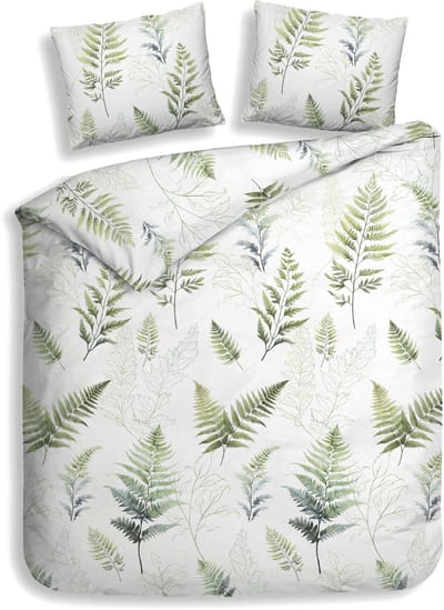 Heckettlane Dekbedovertrek Zeno - Bedlinnen met Abstract print - 240x200-220 cm - Lits-Jumeaux - Wit - Dekbedovertrek van 100% Katoen-Flanel