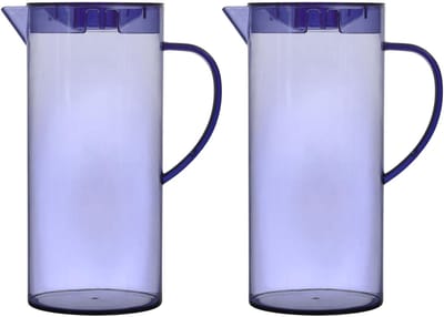 Home Deco Factory Schenkkan met deksel - 2x - 1.1 L - paars - kunststof