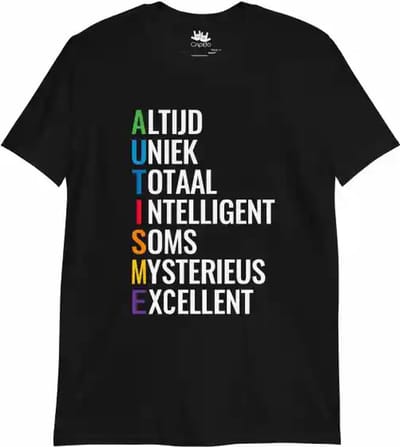 Autisme T-Shirt - T Shirt Heren met Print - T Shirt Dames - XL