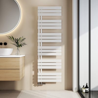 EMKE Handdoekradiator - Plat Design - Glanzend Wit - 160x50 cm - 794W - Badkamer Verwarming - CV Radiator