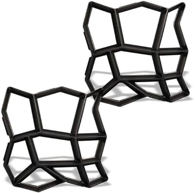 Betonmal Voor Tuinpad - Stoeptegel Mal - Tuin Decoratie - Onregelmatige Vorm - 36x36x3.6cm - Zwart