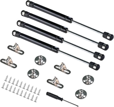 Hydraulische Gasveer 200N voor Meubels, Verstelbare Pneumatische Telescoopstang, Zwart Amortisseur voor Keuken Deuren