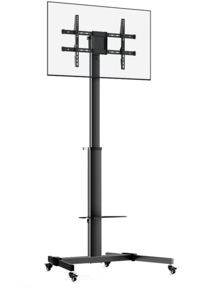 TV standaard extra hoog - TV statief - beurs standaard - verrijdbaar - scherm draaibaar kantelbaar portrait landscape - hoogte verstelbaar tot 200 cm
