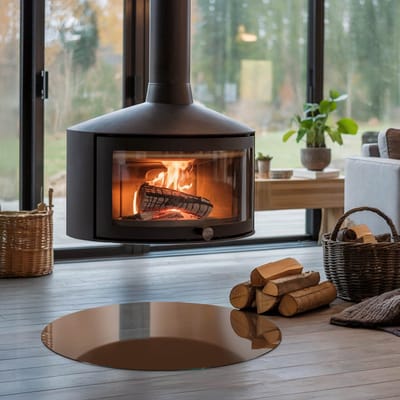 Coloray Vloerplaat Houtkachel - Onderplaat Kachel - 70 cm x 70 cm - Houtkachel Vloerplaat - Bruin Vloerplaat Kachel - Plaat Kachel - Vloerplaat voor Houtkachel - Vloerplaat Open Haard - Onderplaat