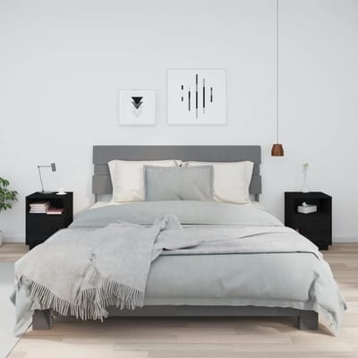 vidaXL - Nachtkastjes - 2 - st - 40x34x55 - cm - massief - grenenhout - zwart