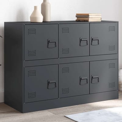 vidaXL - Dressoir - 99x39x73 - cm - staal - antracietkleurig