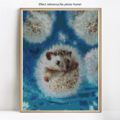 Kruissteek Dier Strass Diamant Schilderij Egel 5D DIY Volledige Ronde Diamant Borduurwerk 20X30CM blue