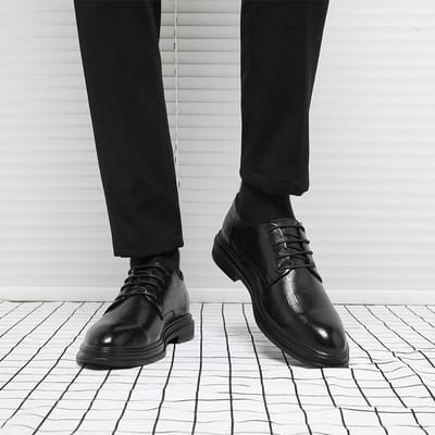 Lente en Herfst Nieuwe Leren Zakelijke Herenschoenen Formeel Ronde Neus Koreaanse Leren Schoenen Herenmode Ruit Casual Schoenen Heren 44