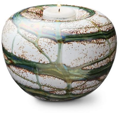 Urn van Glas As-in-glas Mini Glasobject Keepsake Gedenkobject Tealight Waxinelicht waxinelichthouder Urn Glazen Kunst As Adventure Groen Green Opaque E01T-0.5ADV