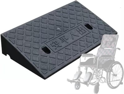 Drempel Oprit - Stoeprand Hulp - Mobiliteit Verbeteren - Antislip Textuur - 49x27x7 cm - Zwart