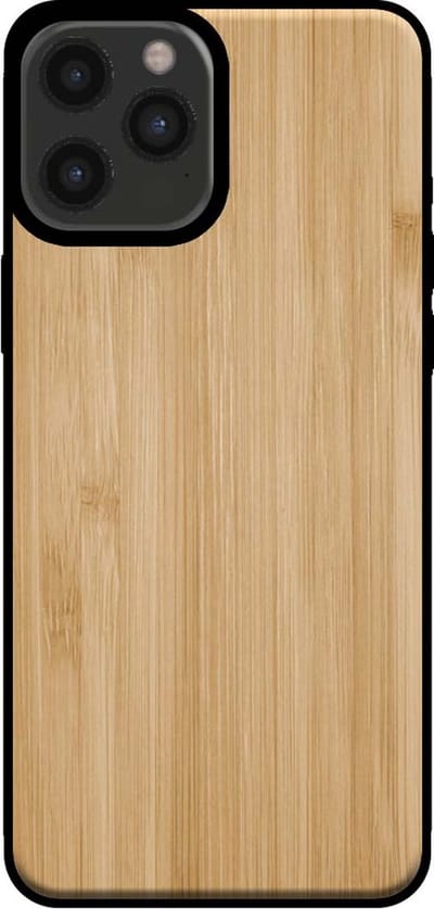 Smartphonica Telefoonhoesje voor iPhone 12 Pro Max met houten look - backcover bamboo kunsthout hoesje - Bruin geschikt voor iPhone 12 Pro Max