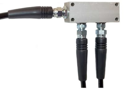 Metalsub Bauer Inlet G 1/4´´ 2 Outlets Manifoldblok Zilver