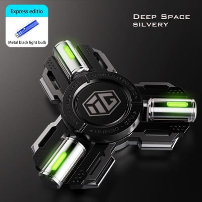 Permanent Glow Fidget Spinner Hand Spinner Legering Materiaal Lange Rotatie Hoge Snelheid EDC Kind Volwassene ADHD Stress Relief Speelgoed Geschenken gray