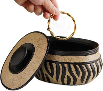 Sieraden Organizer - Etui met Deksel - Sieraden Opbergen - Opvallende Zebraprint - 12x15x12 cm - Zwart Wit