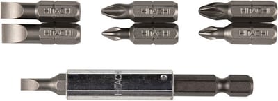 HiKOKI - Magnetische Schroefbit Set - 8 Stuks - PH/PZ/SL