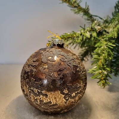 Countryfield Kerstbal Marissa M antiek/messing Ø10cm