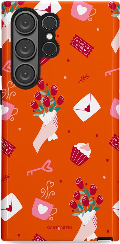 Casetastic Hoesje Geschikt voor Samsung S23 Ultra - Stijlvolle Beschermende Duo-layer Case - Valentijnsdag Feest