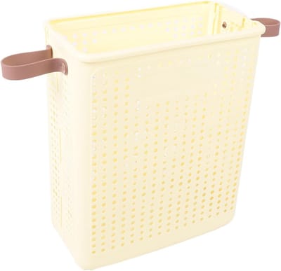 Slanke Wasmand - Opvouwbare Kledingmand - Ruimtebesparend Opbergen - Stevige Kunststof Constructie - 48 x 39 x 10 cm - Crèmewit